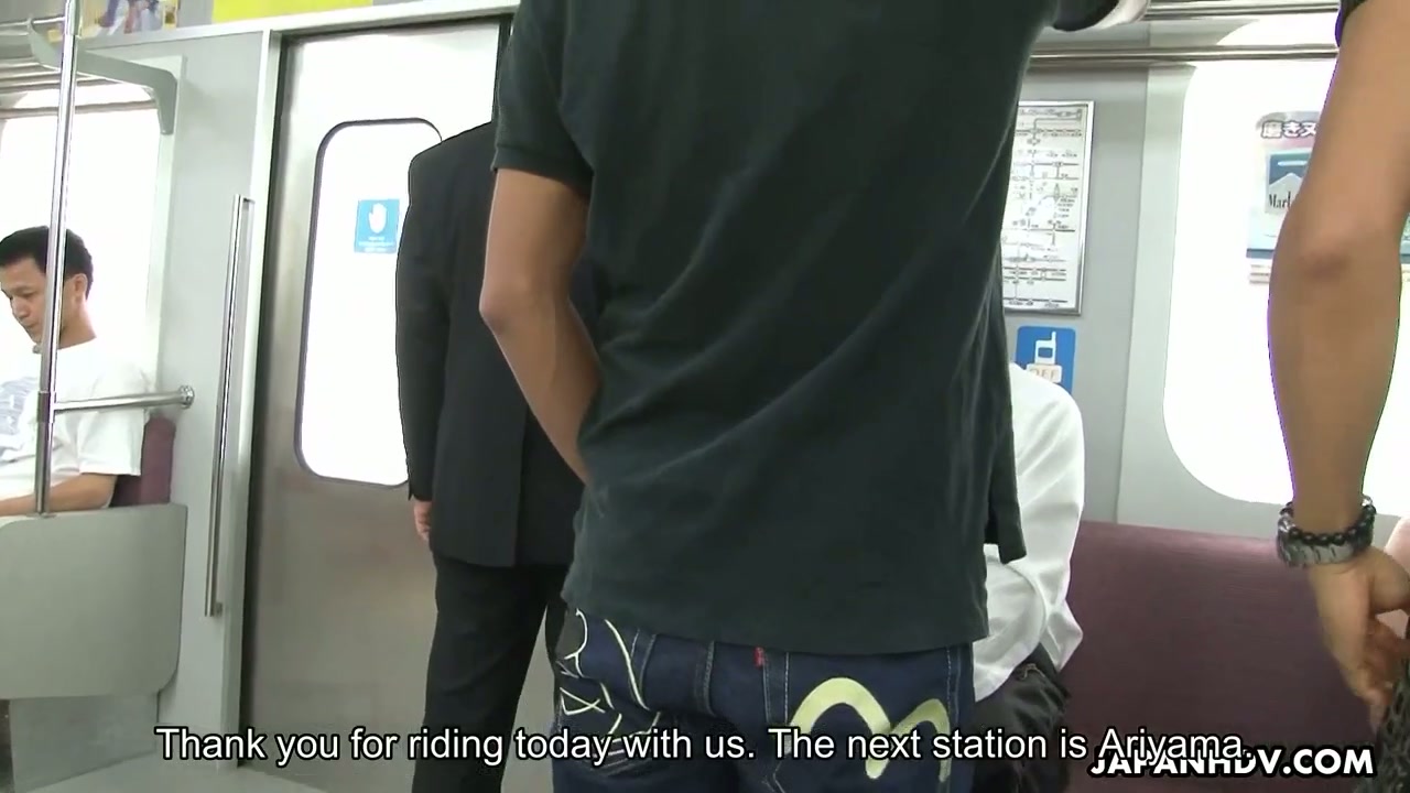 Japanese slut in School uniforn banged hard in the public subway