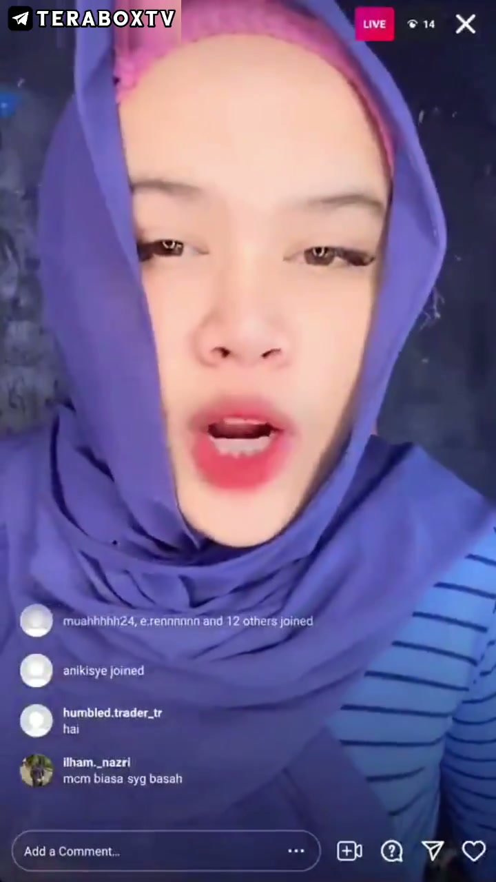 Malay tudung biru live ig